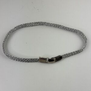Women's Metalic Silver Braided Belt